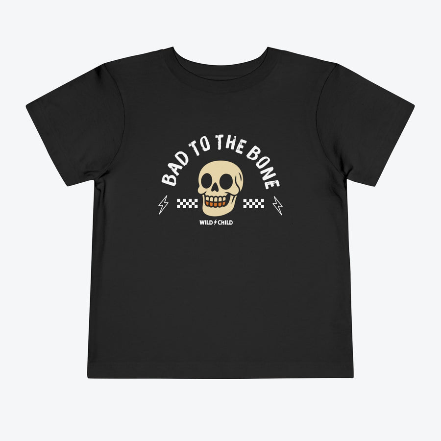 Bad to the Bone Halloween Toddler Tee