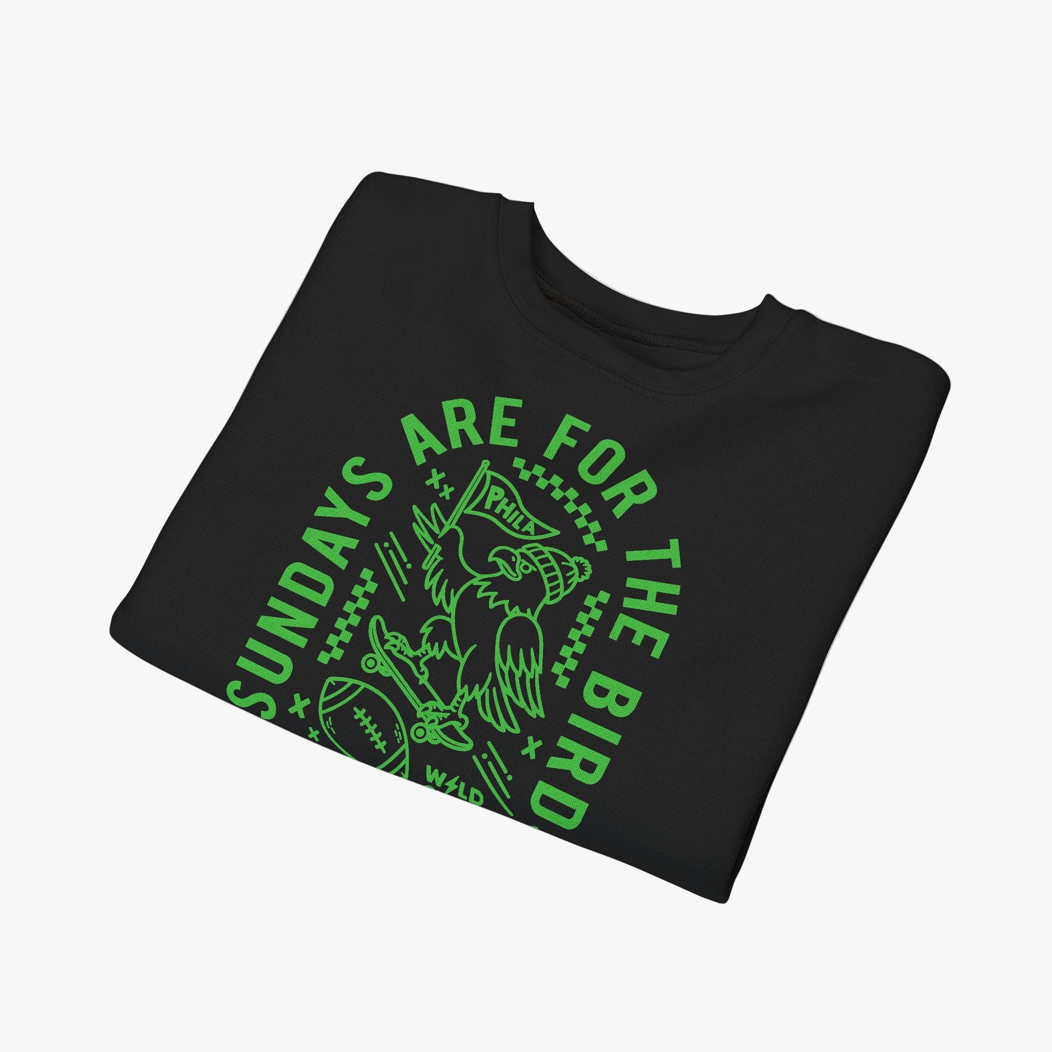 Toddler Kelly Green Sundays Are For the Birds Crewneck