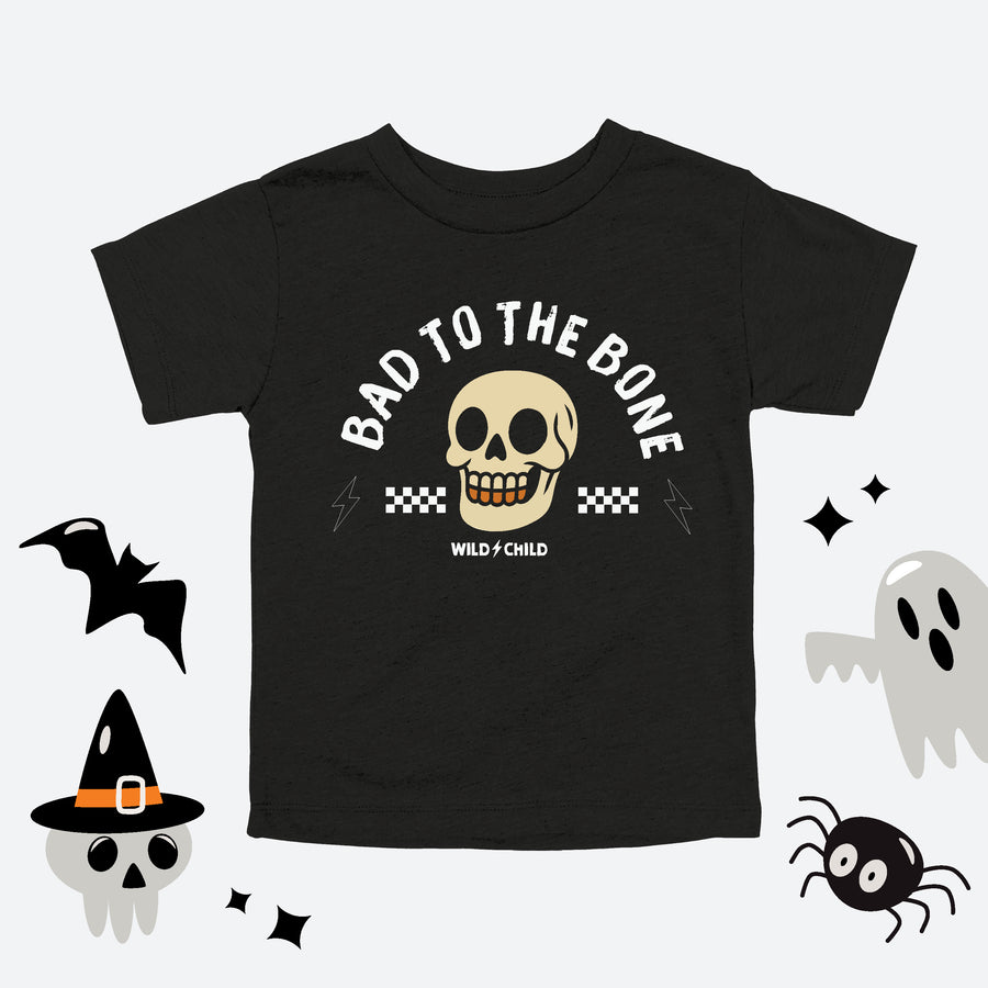 Bad to the Bone Halloween Toddler Tee