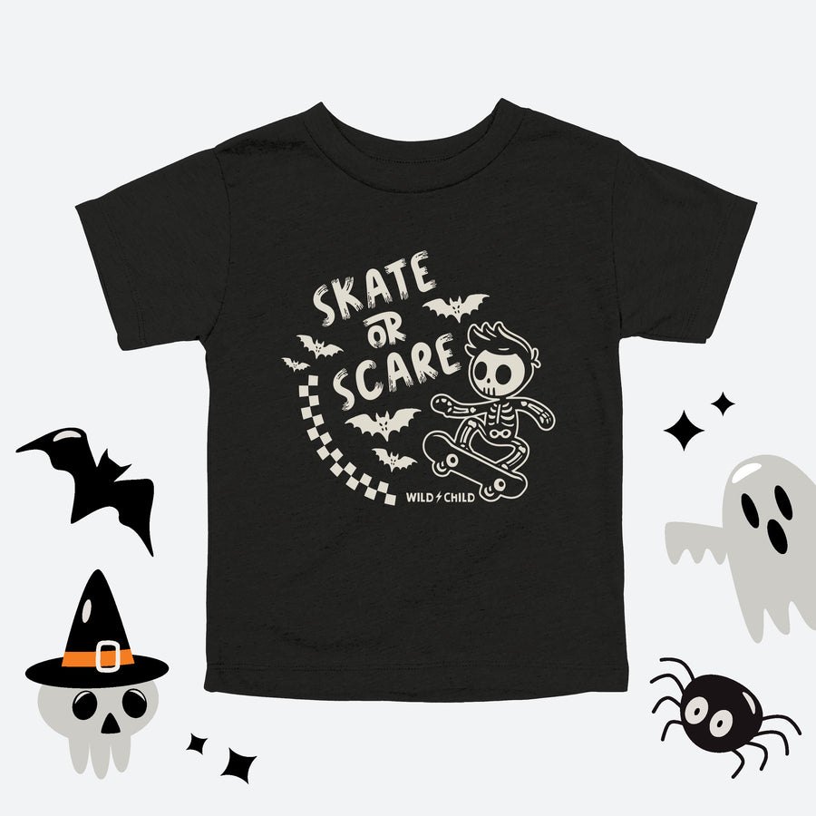 Skate or Scare Halloween Toddler Tee