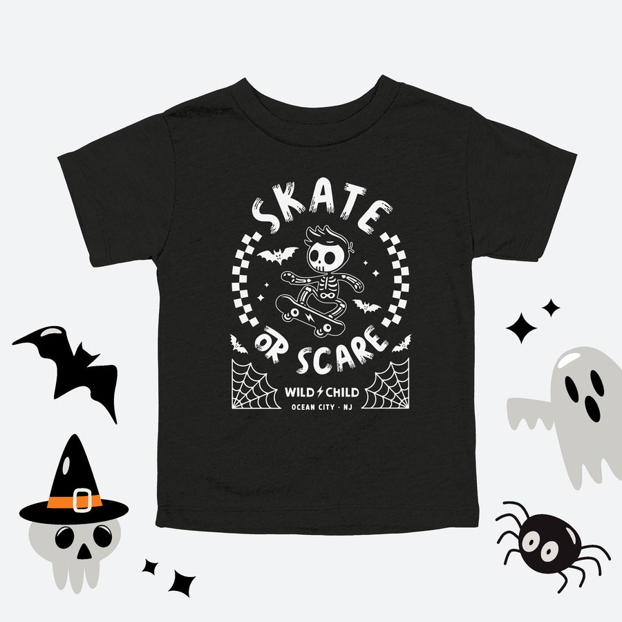 Skate or Scare Halloween Toddler Tee